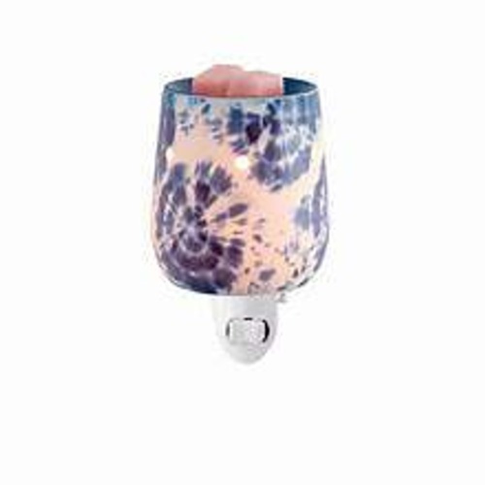 Scentsy Tie Dye Mini Warmer Blue Pink Ceramic Wall Plug In Wax Melt Burner New